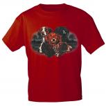 T-Shirt Print verschiedene Hundeköpfe - 10947 rot Gr. 3XL