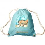 Sporttasche Turnbeutel Trend-Bag Print Cat Katze i don´t do mornings - KA057/2 hellblau