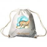 Sporttasche Turnbeutel Trend-Bag Print Cat Katze i don´t do mornings - KA057/2 weiß