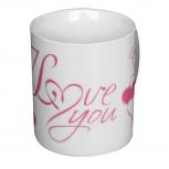 Keramiktasse mit Aufdruck I love you 57575
