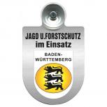Einsatzschild für Windschutzscheibe incl. Saugnapf - Jagd + Forstschutz im Einsatz - 309729-1 Region Baden-Württemberg