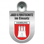 Einsatzschild für Windschutzscheibe incl. Saugnapf - Jagd + Forstschutz im Einsatz - 309729-15 Region Hamburg