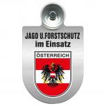 Einsatzschild für Windschutzscheibe incl. Saugnapf - Jagd + Forstschutz im Einsatz - 309729-20 Region Österreich