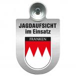 Einsatzschild Windschutzscheibe incl. Saugnapf - Jagdaufsicht im Einsatz - 309370-18 -Region Franken