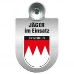 Einsatzschild mit Saugnapf Jäger im Einsatz  393821 Region Franken