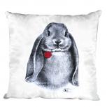 Kissen Dekokissen mit Print Hase Kaninchen Widder - K06971 weiß