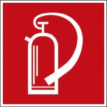 PVC Aufkleber Brandschutzkennzeichen - Feuerlöscher - K137/88 nach BGV A8, DIN 4844 und Arbeitsstättenverordnung 300 x 300 mm