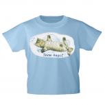 Kinder T-Shirt mit Print Cat Katzen Snow Angel Schnee-Engel KA058/1 Gr. hellblau / 134/146