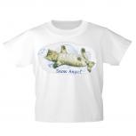 Kinder T-Shirt mit Print Cat Katzen Snow Angel Schnee-Engel KA058/1 Gr. weiß / 122/128