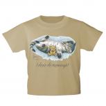 Kinder T-Shirt mit Print Cat Katze i don´t do mornings KA070/1 Gr. beige / 122/128