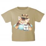Kinder T-Shirt mit Print Cat KatzeTasse Kaffee KA076/1 Gr. 122-164