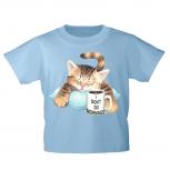 Kinder T-Shirt mit Print Cat KatzeTasse Kaffee KA076/1 Gr. 122-164