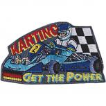 AUFNÄHER - Karting get the power - 04758 - Gr. ca. 11 x 7 cm - Patches Stick Applikation