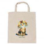 Baumwolltasche mit Print Katze Cat Who me ? 12870 natur