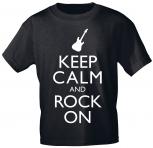 T-Shirt mit Motivdruck - Keep Calm and Rock on - 12925 - Gr. S