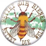 (16096 rund) MAGNETBUTTON mit MOTIV - RETTET DIE BIENEN - RETTET DIE WELT - Gr. ca. 5,7cm - Metall-Magnet Küchenmagnet - Imker Biene