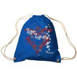 Trend-Bag Turnbeutel Sporttasche Rucksack mit Print - Love Luxury - TB10835 Royal