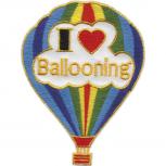 AUFNÄHER "Ballooning" NEU Gr. ca. 8cm x 10,5cm (04985) Stick Patches Applikation Aufbügler Ballonfahrt Luftfahrt