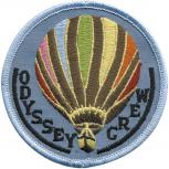 AUFNÄHER "Ballonfahrt Odyssey Crew" NEU (04986) Gr. 7,5cm - Stick Patches Applikation Motivstick - Ballonfahrt Luftfahrt