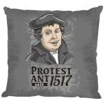 Dekokissen Kissen - Martin Luther Protest Ant 1517 -  11663 grau - incl. Füllung