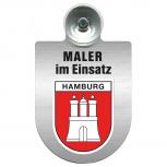 Einsatzschild Windschutzscheibe incl. Saugnapf - Maler im Einsatz - 309465 - Region Hamburg