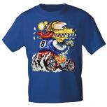 T-Shirt mit Print Ratte Motorradfahrer Racing 15702 Gr. Royal / XXL