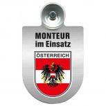 Einsatzschild Windschutzscheibe incl. Saugnapf - Monteur im Einsatz - 309741 Region Österreich