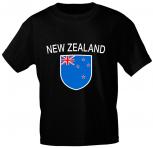 Kinder T-Shirt mit Print - Neuseeland - 76117 - schwarz 122/128
