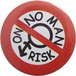 Magnet - No Man no Risk - 03768 rot-weiß - Gr. ca. 3,5 cm
