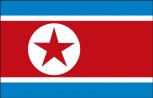 Schwenkflagge mit Holzstock - Nordkorea - Gr. ca. 40x30cm - 77122 - Länderflagge, Hissfahne, Stockländerfahne