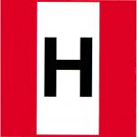 Hinweisschild - H - Gr. ca. 14 x 14 cm - 308533