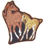 Aufnäher - Pferd mit Fohlen - 04762 - Gr. ca. 10 x 10,5 cm - Patches Stick Applikation