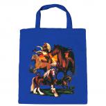 Baumwolltasche mit Print - Pferde Horses - B12668 versch. Farben zur Wahl