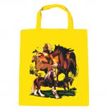 Baumwolltasche mit Print - Pferde Horses - B12668 gelb