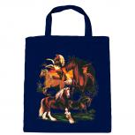 Baumwolltasche mit Print - Pferde Horses - B12668 Navy