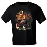 T-Shirt mit Print - Pferde Herde Horses Kaltblut Hengst - 12668 Gr. schwarz / XL