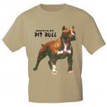 T-Shirt mit Print American Pit Bull 10204 Gr. Sand / S