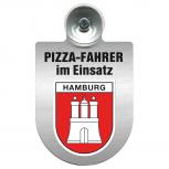 Einsatzschild Windschutzscheibe incl. Saugnapf - Pizza Fahrer im Einsatz - 393833 - Region Hamburg