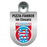 Einsatzschild Windschutzscheibe incl. Saugnapf - Pizzafahrer im Einsatz - 309742 - incl. Regionen nach Wahl