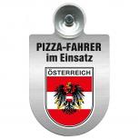 Einsatzschild Windschutzscheibe incl. Saugnapf - Pizzafahrer im Einsatz - 309742 Region Österreich