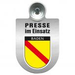 Einsatzschild Windschutzscheibe incl. Saugnapf - Presse im Einsatz - 309456-17 Region Baden
