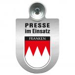 Einsatzschild Windschutzscheibe incl. Saugnapf - Presse im Einsatz - 309456-18 Region Franken