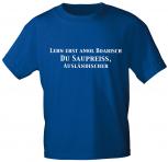 T-Shirt mit Aufdruck - Lern erst amol Boarisch... - 10912 blau - Gr. XL