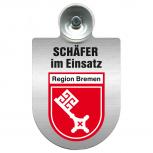 Einsatzschild Windschutzscheibe incl. Saugnapf - Schäfer im Einsatz - 309387 - Region Bremen