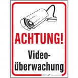 Hinweisschild Schild - Achtung ! Videoüberwachung - Gr. ca. 5 x 6,6 cm - 308815/3