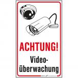 Hinweisschild Schild - Achtung ! Videoüberwachung - 5 x 8,3 cm - 308815/2