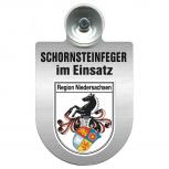 Einsatzschild Windschutzscheibe incl. Saugnapf - Schornsteinfeger im Einsatz - 309398-   Regionen nach Wahl