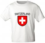 Kinder T-Shirt mit Print - Schweiz Switzerland - 76144 weiß - Gr. 86-164