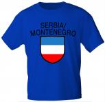 Kinder T-Shirt mit Print - Serbia Montenegro - Serbien Montenegro - 76112 - blau - Gr. 86-164