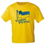 T-Shirt Unisex mit Print - UKRAINE - Gelb Gr. XXL